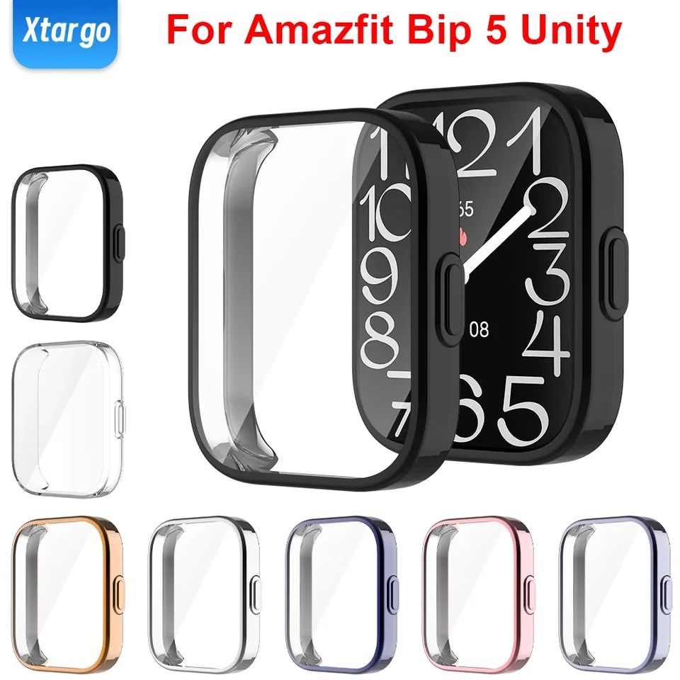 Prípad TPU pre AmazFit BIP 5 Unity Soft Soft Smart Watch Ch Prefer Chránok všestranné ochranný kryt nárazníka pre AmazFit BIP 5 Unity