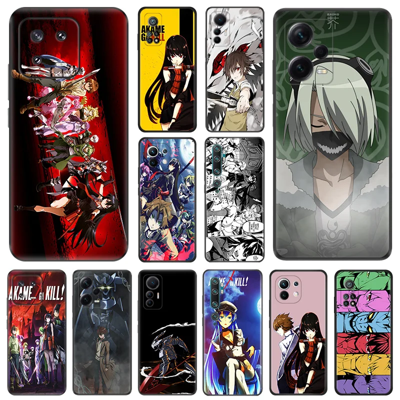 Prípady matných telefónov pre Redmi 12 12C 13C Note12 Poznámka13 Pro akame ga zabitie anime xiaomi 13 lite 12x 12t 12s 4g 5g mäkký čierny obal