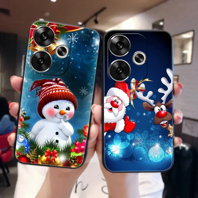 Prípady vianočných telefónov pre Xiaomi Redmi 13 puzdro Ochranný kremíkový zadný kryt pre Redmi 13 4G Shock odolný