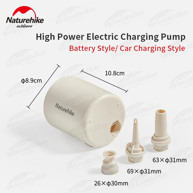 Príroda kempingové elektrické nabíjacie vzduchové čerpadlo 660g Ultralight High -Power Rapid Inflation 3 vzduchová tryska Fit spací vankúš
