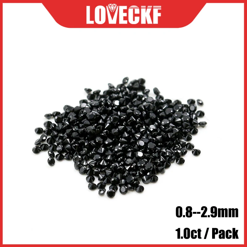 Prírodná čierna farba Moissanit Loose Stones Malé veľkosti od 0,7 mm do 2,9 mm (1,0 ct / balenie)