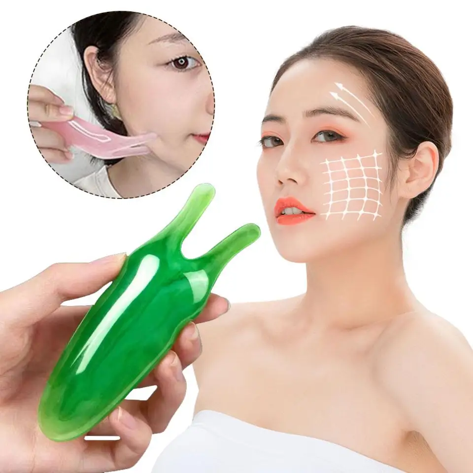 Prírodná živica gua sha gouache škrabka Massager pre tvár tvárového nosa zdvíhanie pleti starostlivosť o kožu Krása Krásne nástroje