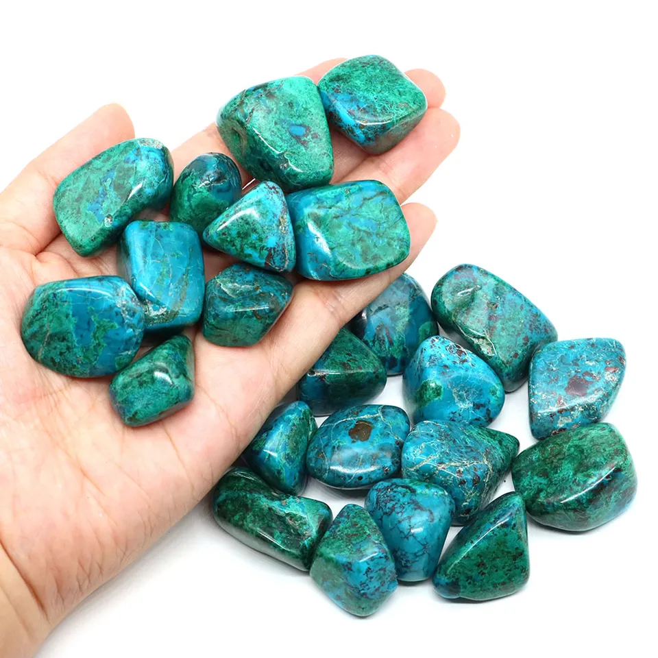 Prírodné chrysocolla klesané kamene reiki liečivé kryštály Minerálne kremeň Vzorka Vzorka Vzorka Hromadné drahokamy akvárium záhradná záhrada