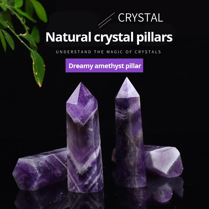 Prírodné fantasy kremeň šesťuholníkové prútik s sen ametyst krištáľový stĺp hojenie kameňa Energia fialová krištáľová kancelárska dekorácia
