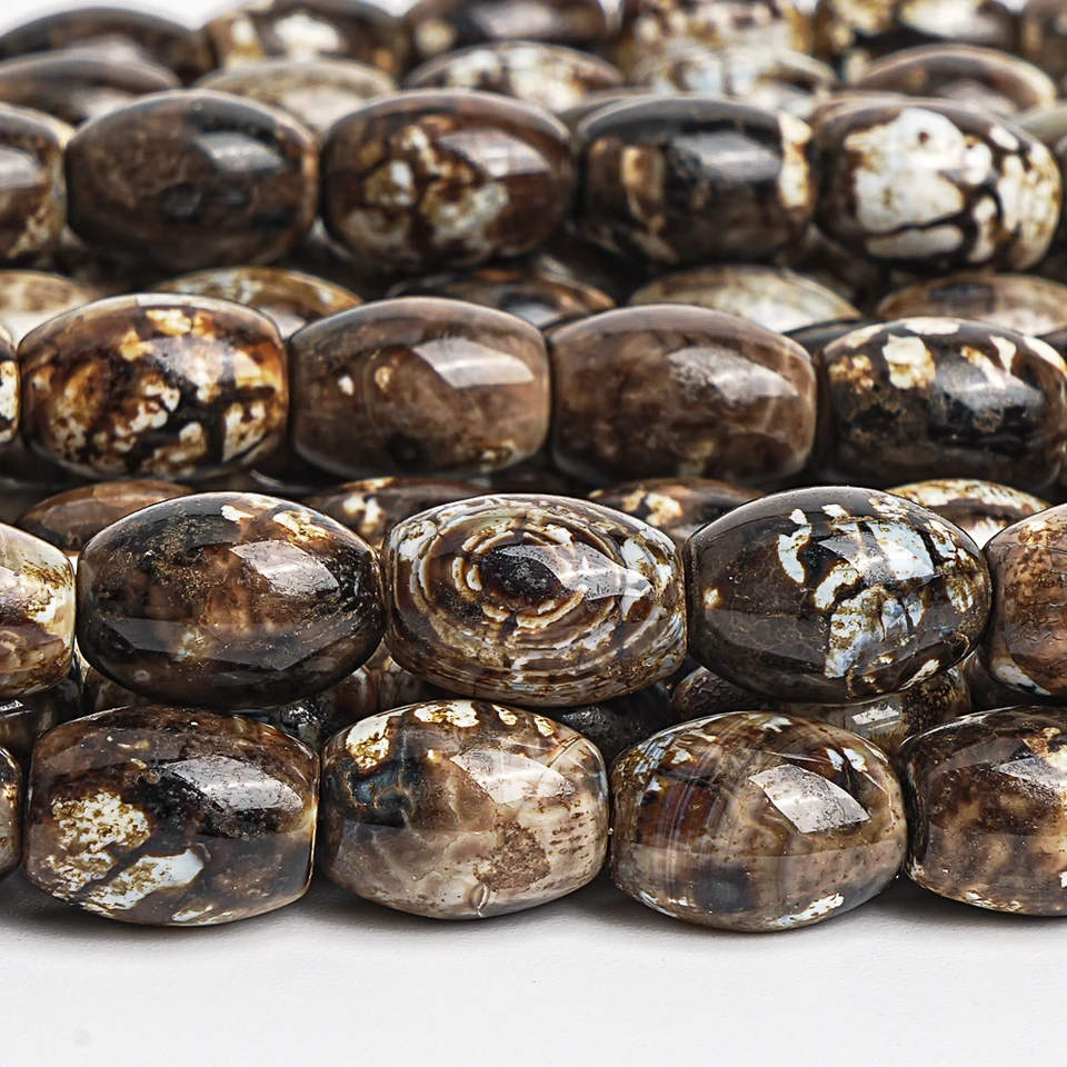 Prírodné kamenné korálky bláznivé čipky agát Gemstone korálky 10x14 mm Náramok náhrdelníka pre šperky výroba kávy hnedá