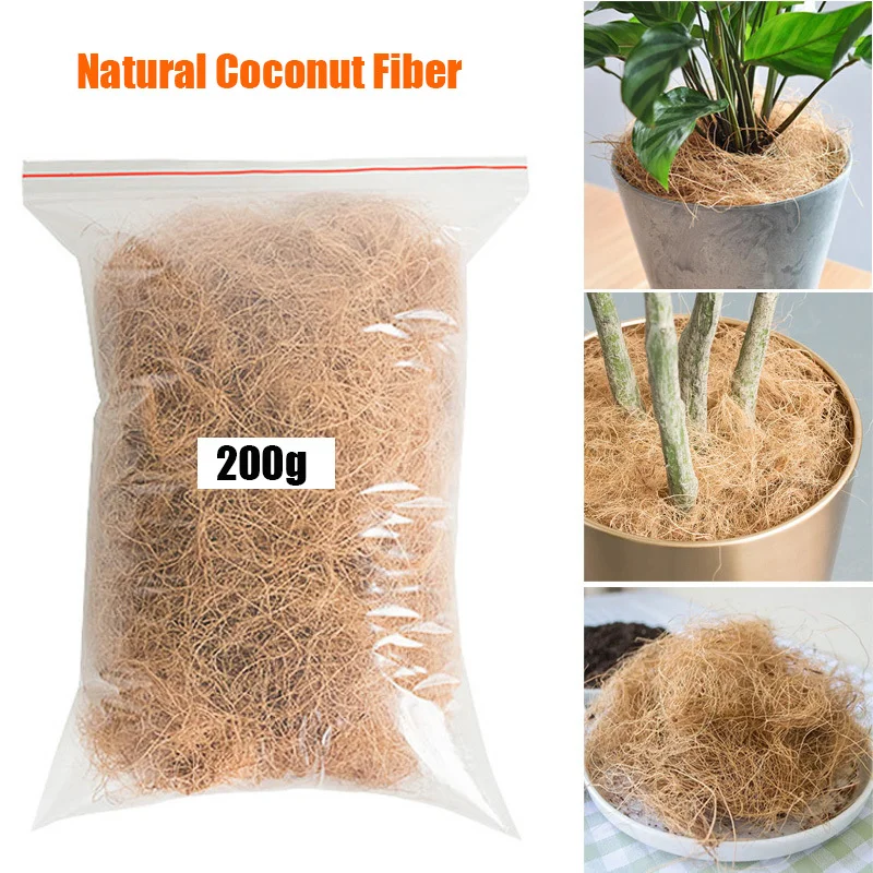 Prírodné kokosové šupky Fiber Fiber Flowerpot Cover Craft Craft Ochraná chráni kvetinová rastlina Pôda udržiavať teplé plazové posteľné postieľky vtáky