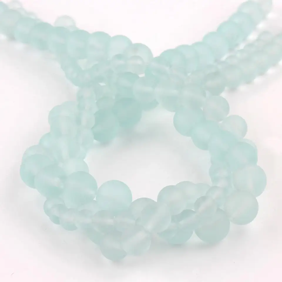 Prírodné matné modré vodné melón Crystal Glass Glass Louse Loose Spacer Práľby pre šperky Výroby DIY náramok 15 