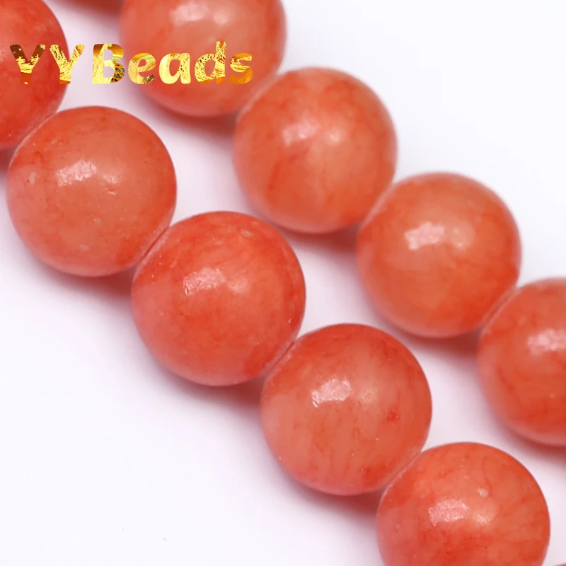 Prírodné oranžové červené jades korálky Červené chalcedóniu Stone Loose Charms Beads pre šperky výroby DIY náramky príslušenstvo 15 
