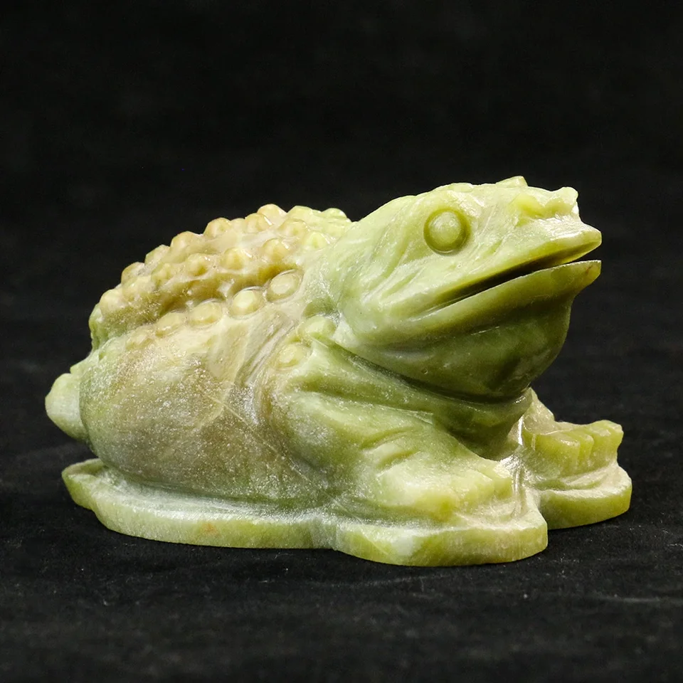 Prírodné xiuyan jade gemstone laserové ropucha žaba ornament šťastné šťastie Money maskot papierová váha remeselníkov