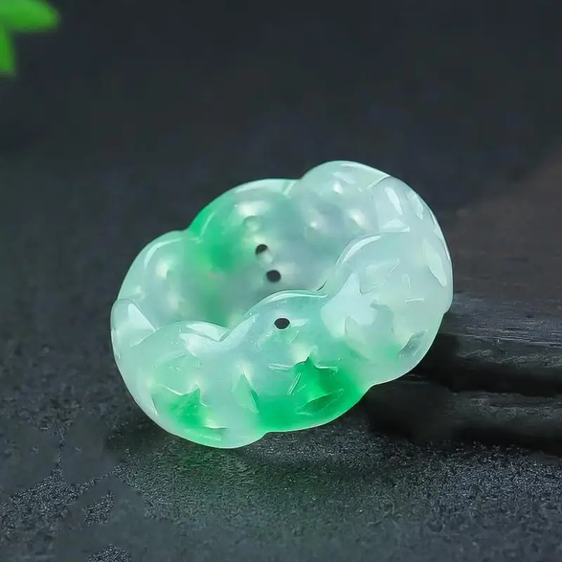 Prírodné zelené jade rings Ženy jemné šperky originálne Mjanmarsko známka jadeite ľad plávajúce kvetinové jade vyrezávané prsteň