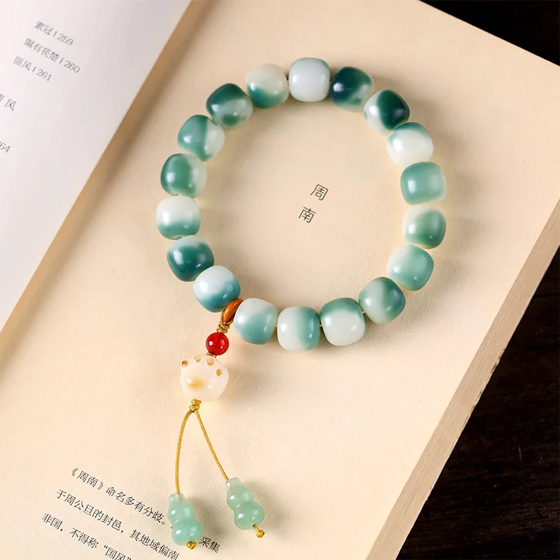 Prírodné zvetrané zvetrávané koreňové náramok Bodhi deväť chvostov Fox Accessories Jade Suizi Staroveký štýl Kultúrne pamiatky v rukách Ručné veľkoobchodné veľkoobchod