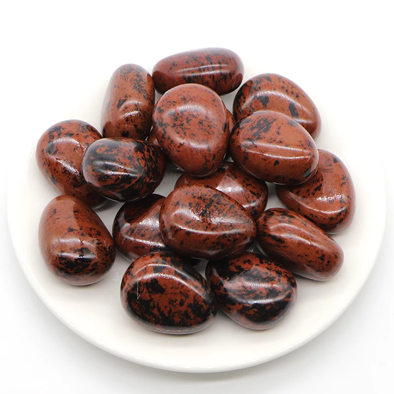 Prírodné červené mahagón Obsidian Round Quartz Ore Gravel Crystals SPOLOČNÉ HELING PAMBLED kamenné drahokamy Domáce akváriové dekorácie
