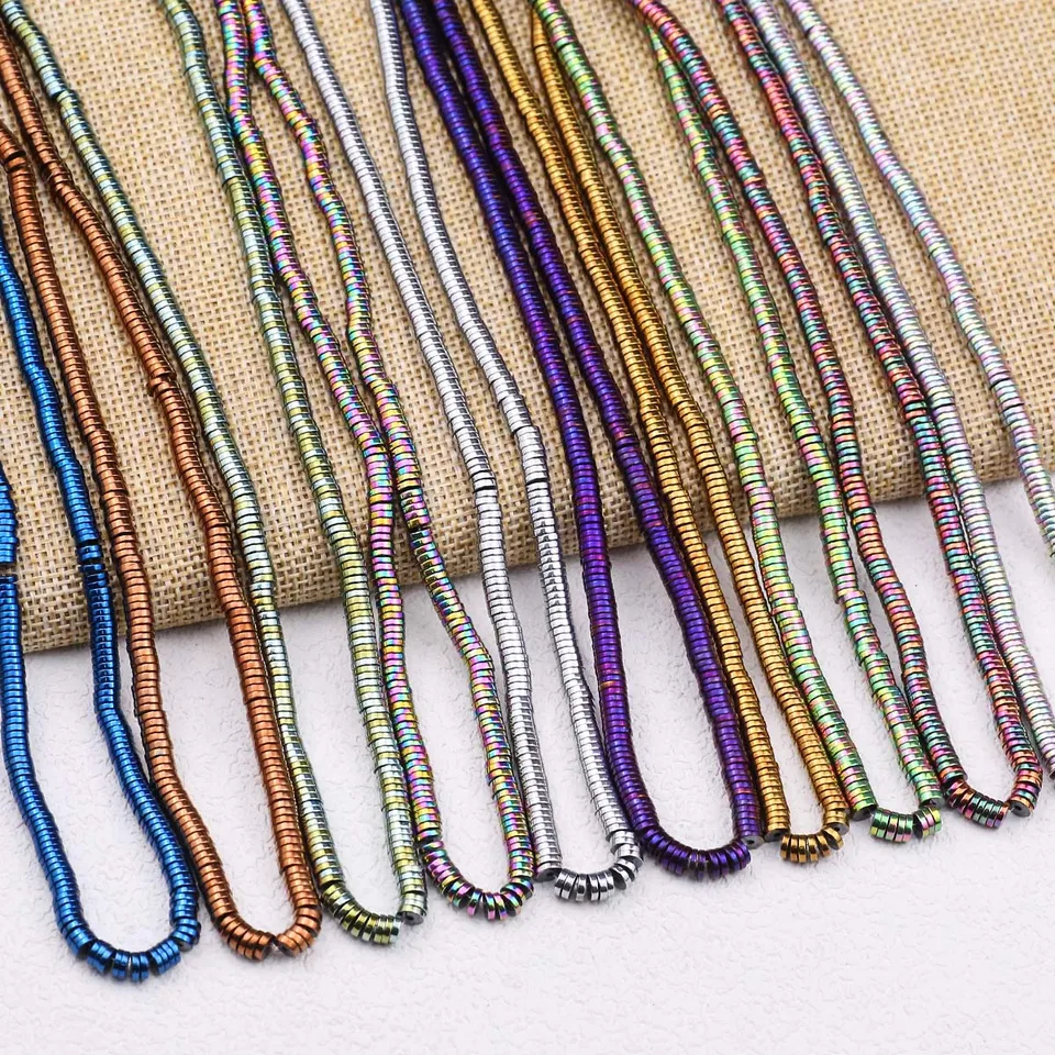 Prírodný hematit kameň 3-8 mm zlaté/strieborné ploché okrúhle korálky voľné korálky pre šperky výroby náramkov DIY náramkov