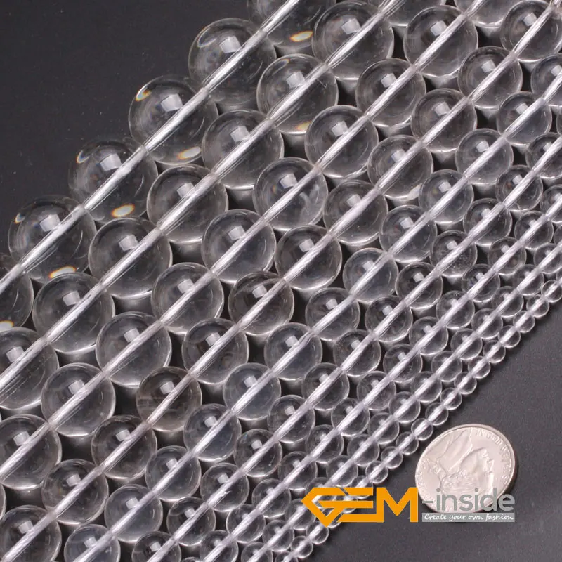 Prírodný kameň biela skala číry krištáľový kremeň okrúhle korálky pre šperky výroba prameň 15 palcov DIY Náramok náhrdelníka 6 mm 8 mm