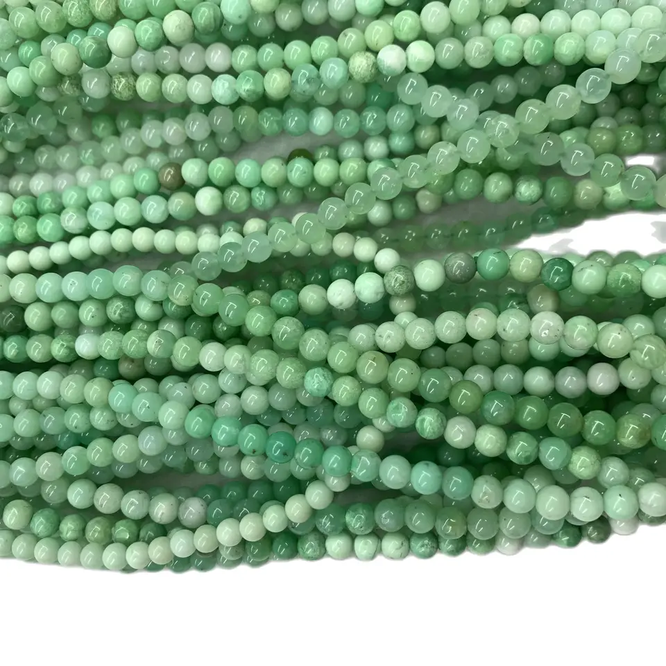 Prírodný kameň Chrysopráza Austrália Jades Round Loose Spacer Práľby pre šperky výroby DIY náramok s náramkami 5 mm 56 cm Veľkoobchod