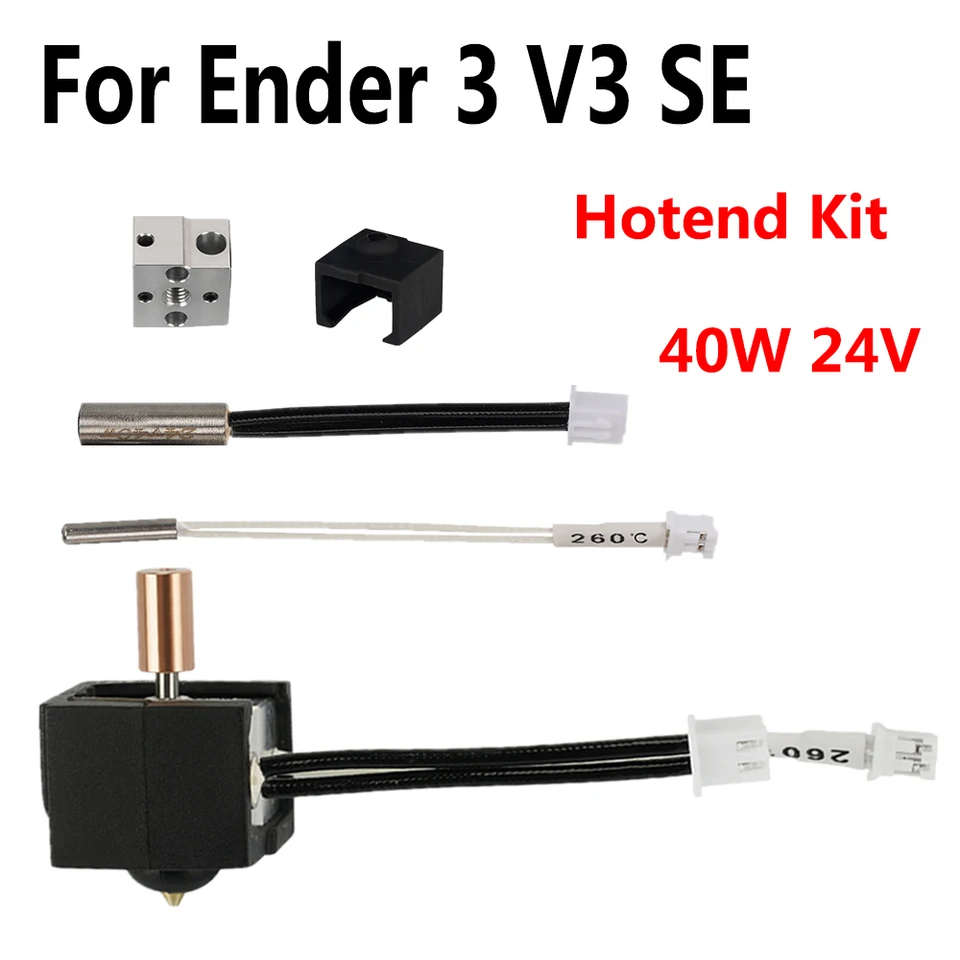 Príslušenstvo 3D tlačiarne Horúca koniec pre ender 3 V3 SE Kit upgrade Hotend 24V 40 W Vykurovacie potrubie Termistor pre Creality Ender 3 V3 SE