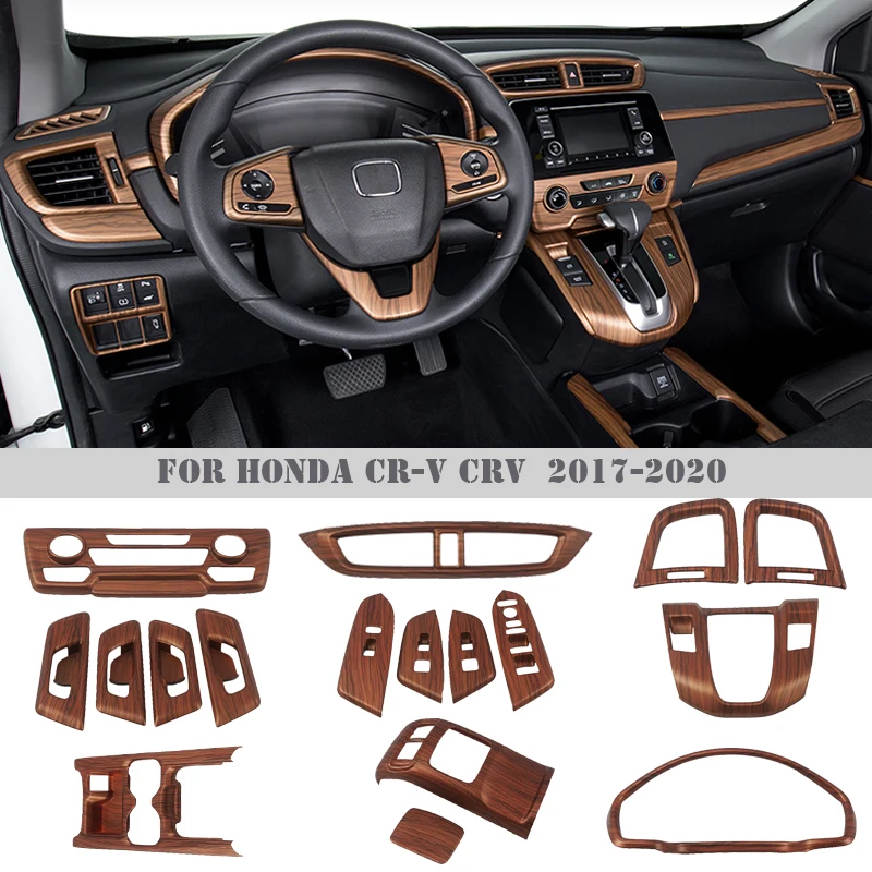 Príslušenstvo pre Honda CRV 5. LHD 2017 2018 2019 2020 broskyňové drevo zrna interiérové ​​ABS dekorácie dekorácie Panel prevodovky