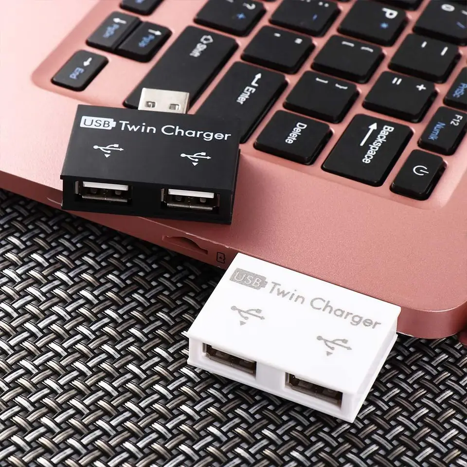 Príslušenstvo rozbočovača USB2.0 Nabíjanie nabíjania 1 Muž do 2 prístavné ženy nabíjanie USB Extender USB 2.0