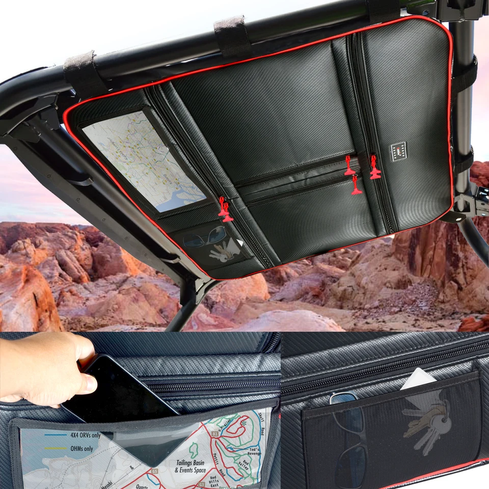 Príslušenstvo UTV Waterproof 1680D Overhee Storage Bag Organizátori automobilov MAP BAG FIT FOR pre Polaris RZR 1000 XP 2 sedadlá alebo 4 sedadlá