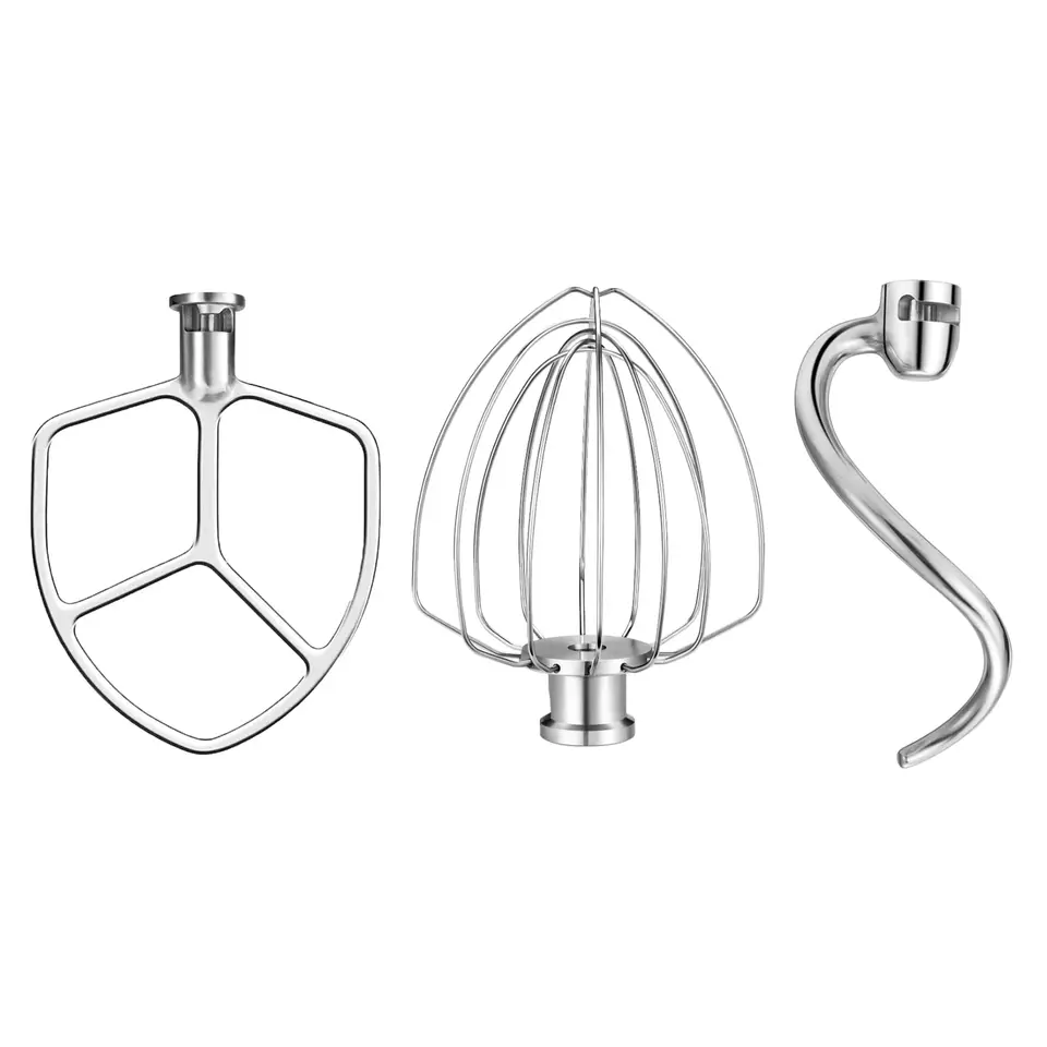 Príslušenstvo z nehrdzavejúcej ocele pre KitchenAid 5-6 QT misa-Lift Slock Mixer obsahuje 6 drôtových šľahačiek, šľahač, háčik na cesto pre KSM55/60