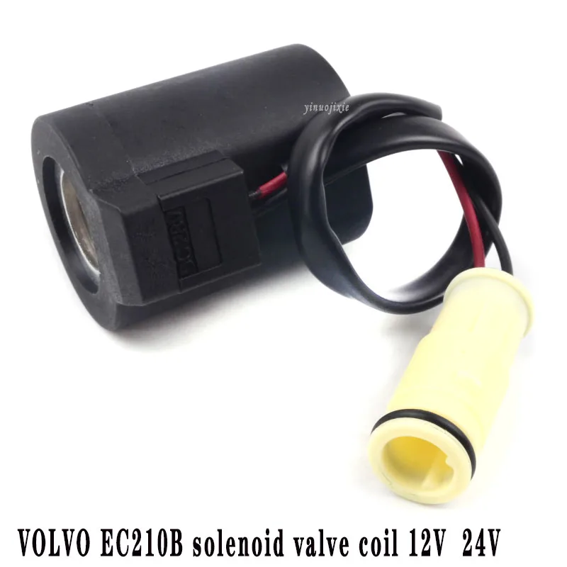 Príslušné stavebné stroje rýpadlo EC210B Vysoko kvalitné solenoidové ventilové cievky 12 V 24 V vyrobené v Číne