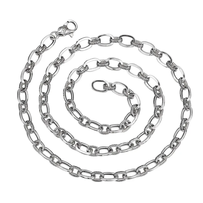 Prívesok náhrdelníka Pure 100% Argent 925 Sterling Silver Men Ženy 7 mm široké kruhové reťazce jemné šperky 2024 Nové v oficiálnom website N9
