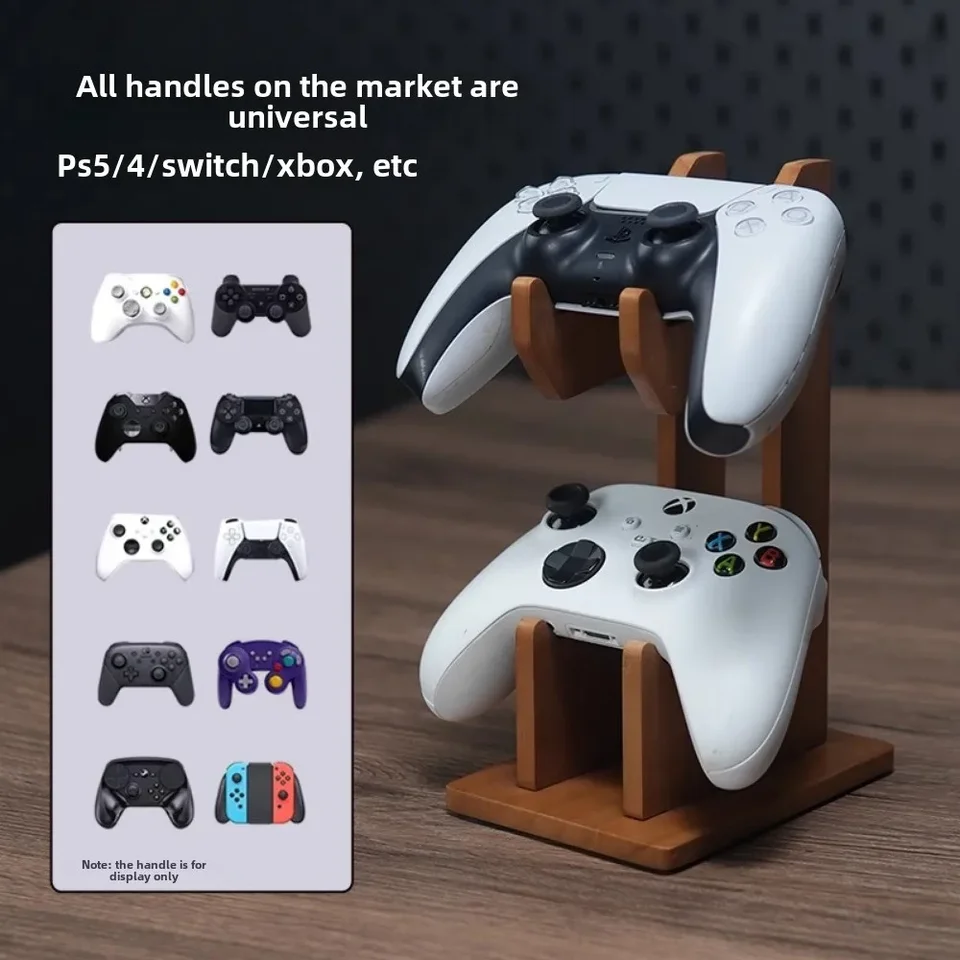 PS5 Gamepad Držiak Walnut Solid Wood Universal Switch Storage PS4 Multifunkčné umiestnenie jednoduché a univerzálne dvojvrstvové