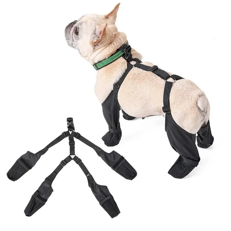 Psie topánky Nepremokavé nastaviteľné psie topánky Pet Breathbale topánky pre vonkajšie chôdze mäkké francúzske buldogové topánky Pets Pets Pets Protector