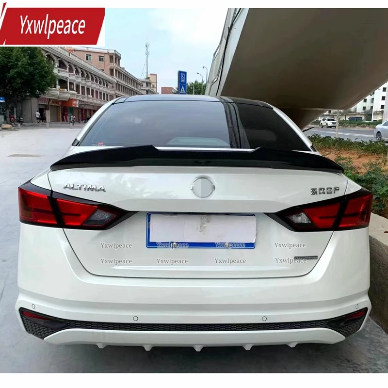 PSM v štýle uhlíkových vlákien Zadný kufrový kmeňa Spiler Styling pre Nissan Altima Teana 2019 2020 2021