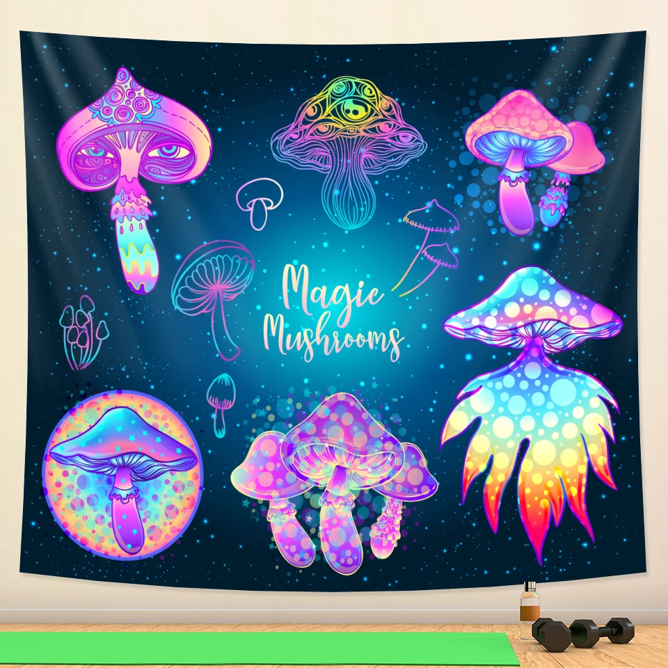 Psychedelická scéna huby tapisérie tapisérie mandala domáca dekorácia spál