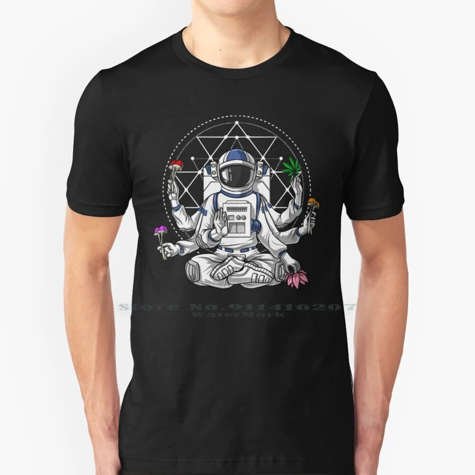 Psychonaut Psychedelic Astronaut 100% bavlnená košeľa priestor astronaut halucinogénny magický huby festival psilocybin huby
