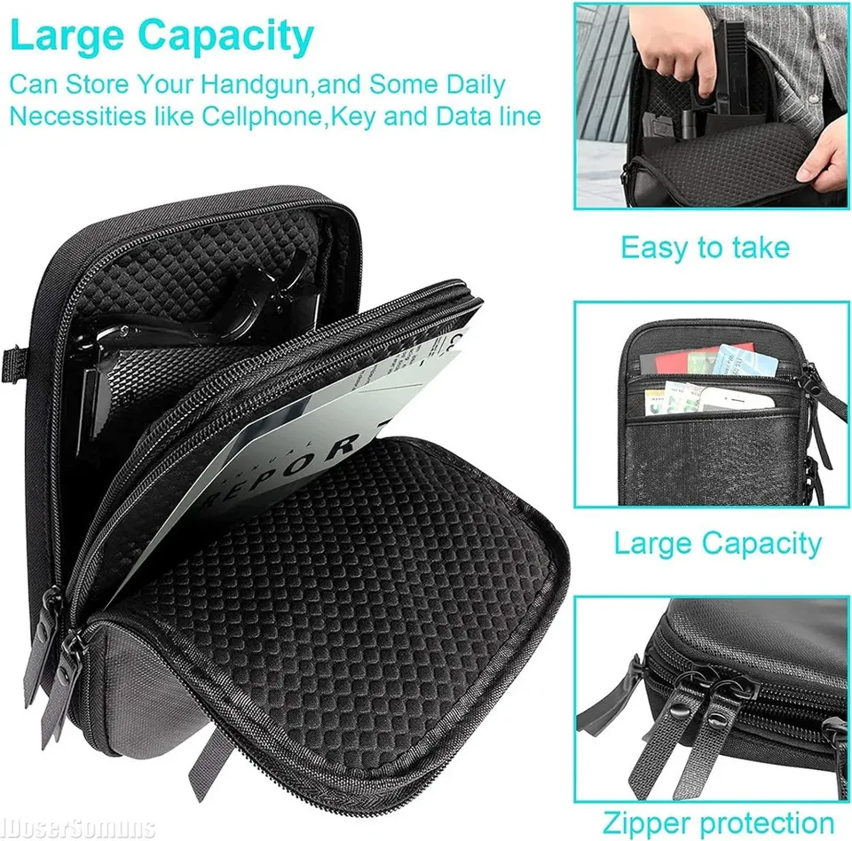 PU kožené gadget tašky taktické pištoľ zakrývané prenosné nosenie pištole Univerzálne puzdro Military Molle bedla balenie