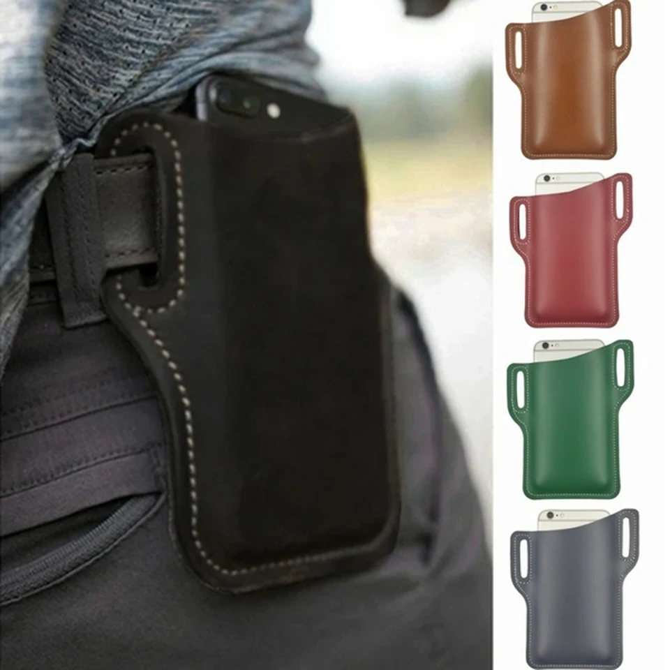 PU kožené opasky puzdro Cestovné turistické opasky Klip Polovica Polster Vintage Pack Mini Bags BAG MOBILNE TAGE