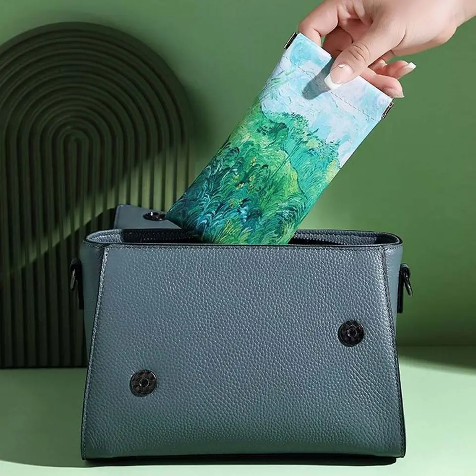 PU kožené samočistiace okuliare BAG kvetinová tlač malá rúžová taška na rúž v taške s taškou na okuliare držiak Mini mincová kabelka Študenti