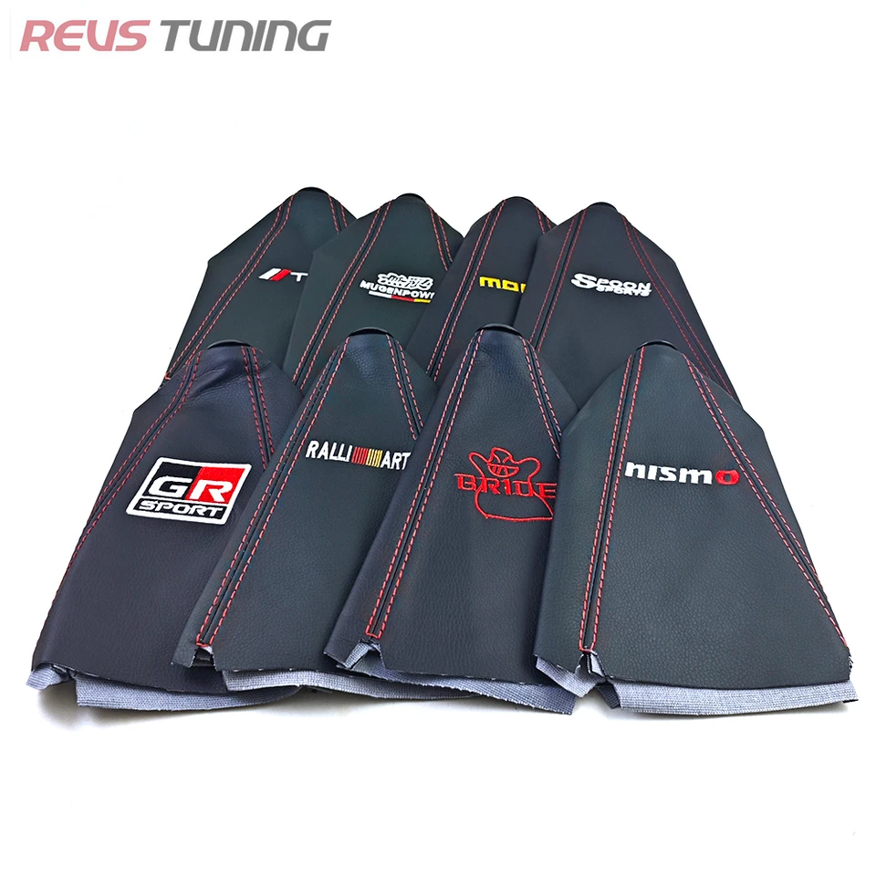 PU Universal JDM typu Mugen Ralliart Spoon Nismo Racing Red Stitch Ship Shift Shift Shift Boot Golar Gaiter Shifter Lever Cover
