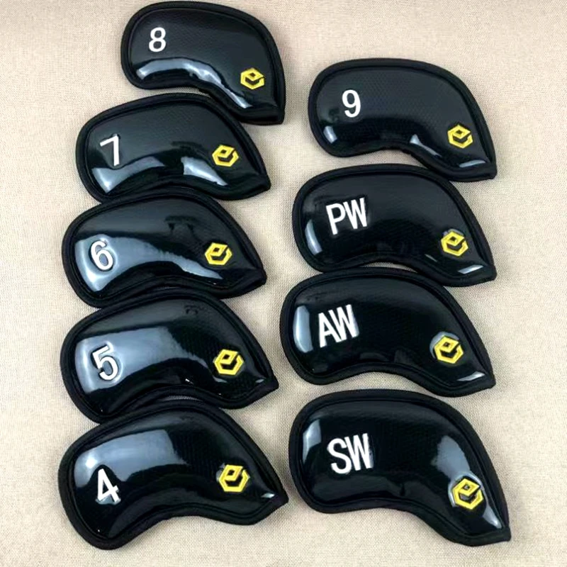 PU vodotesný kryt golfovej železnej hlavy, zatvorenie magnetu, suchý zips, 5 štýlov, súprava pokrývok hlavy klubu, vysoká kvalita