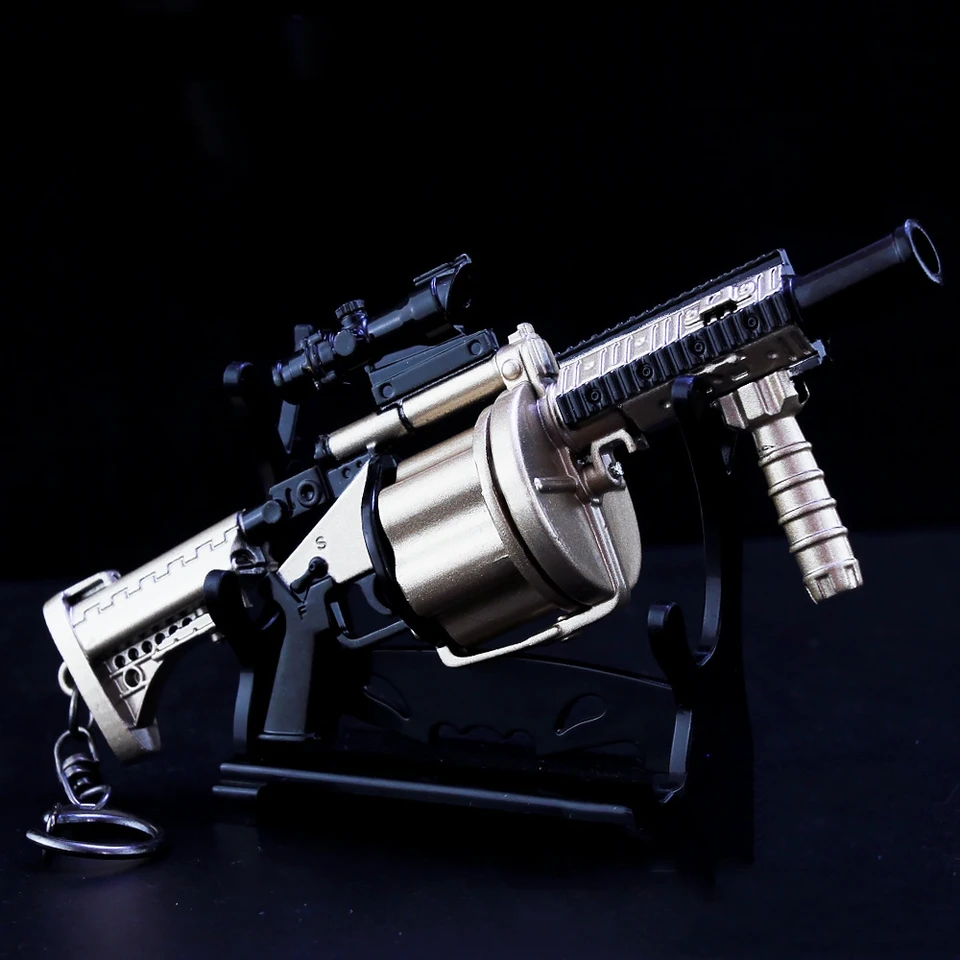 PUBG WEAPON Model 14cm Metal Gun PlayerUnsuns Battlegrounds MGL GRANEADE RAPEAMER GUNS GUNS GUNS GURS GRAMS GRAM Periférne chlapci hračky