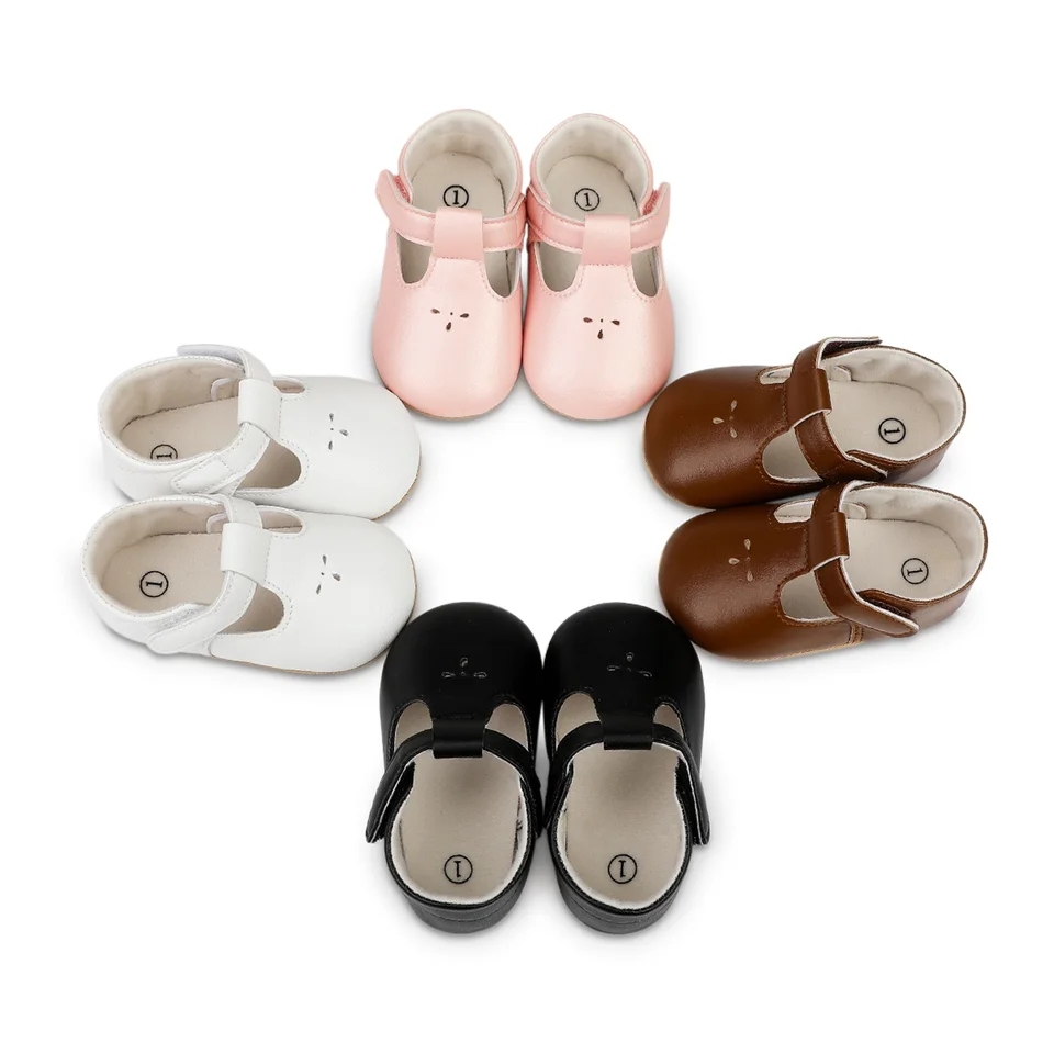 Pudcoco batoľa novorodenecké dievčatko Premium Pu Flats Dojčiatko prvé Walker Crib Shoes na večierok, festival, bábätko 0-18M