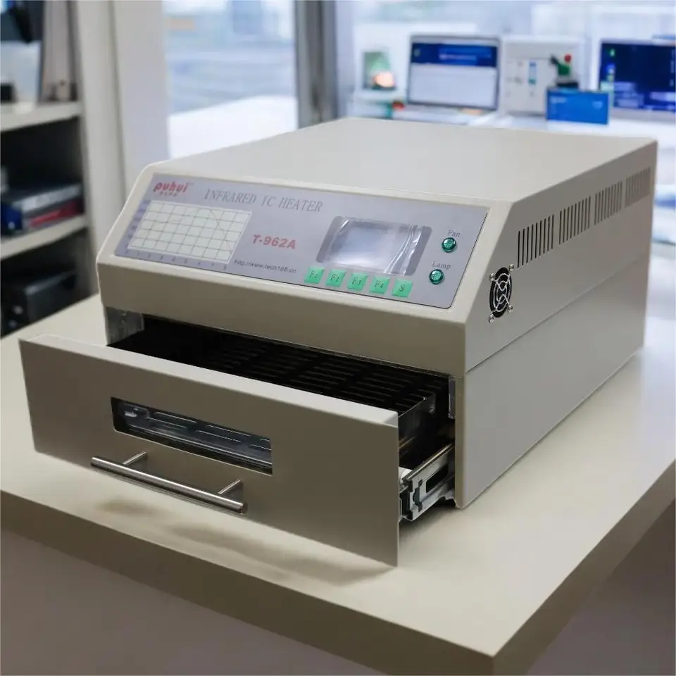 PUHUI T962A Infračervený IC ohrievací počítač Reflow rúry BGA SMD SMT REWORKY