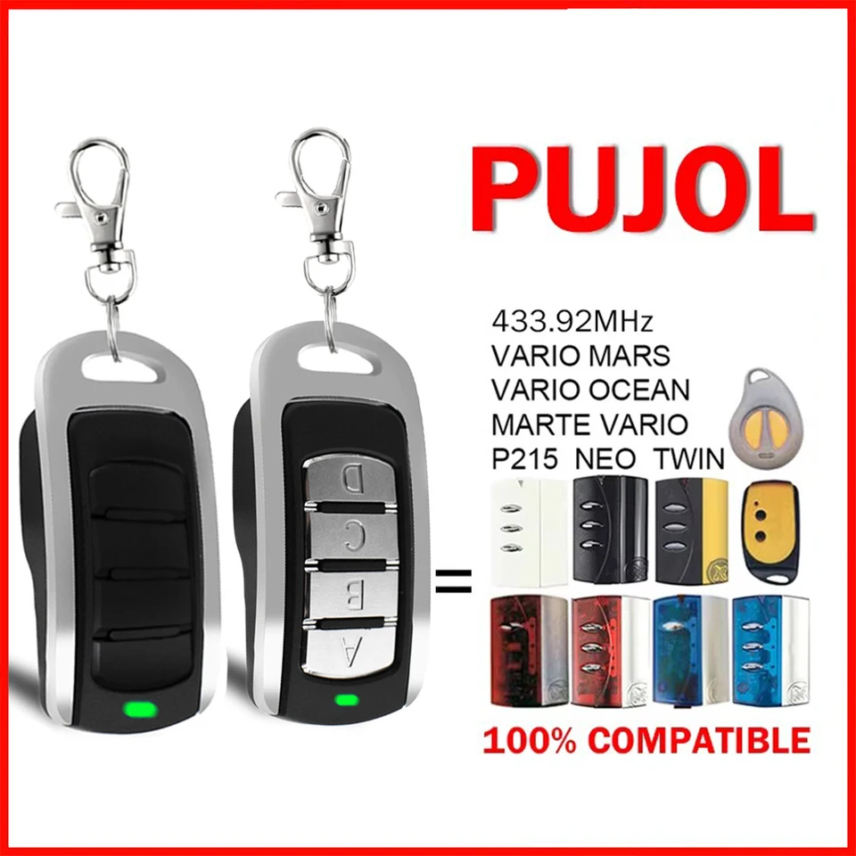 Pujol Marte Vario Mars Ocean P215 NEO Twin Garage Door Drimo Duplicator Duplicator Gate Opener Clone Clon Consmitter Keyfob 433.92MHz