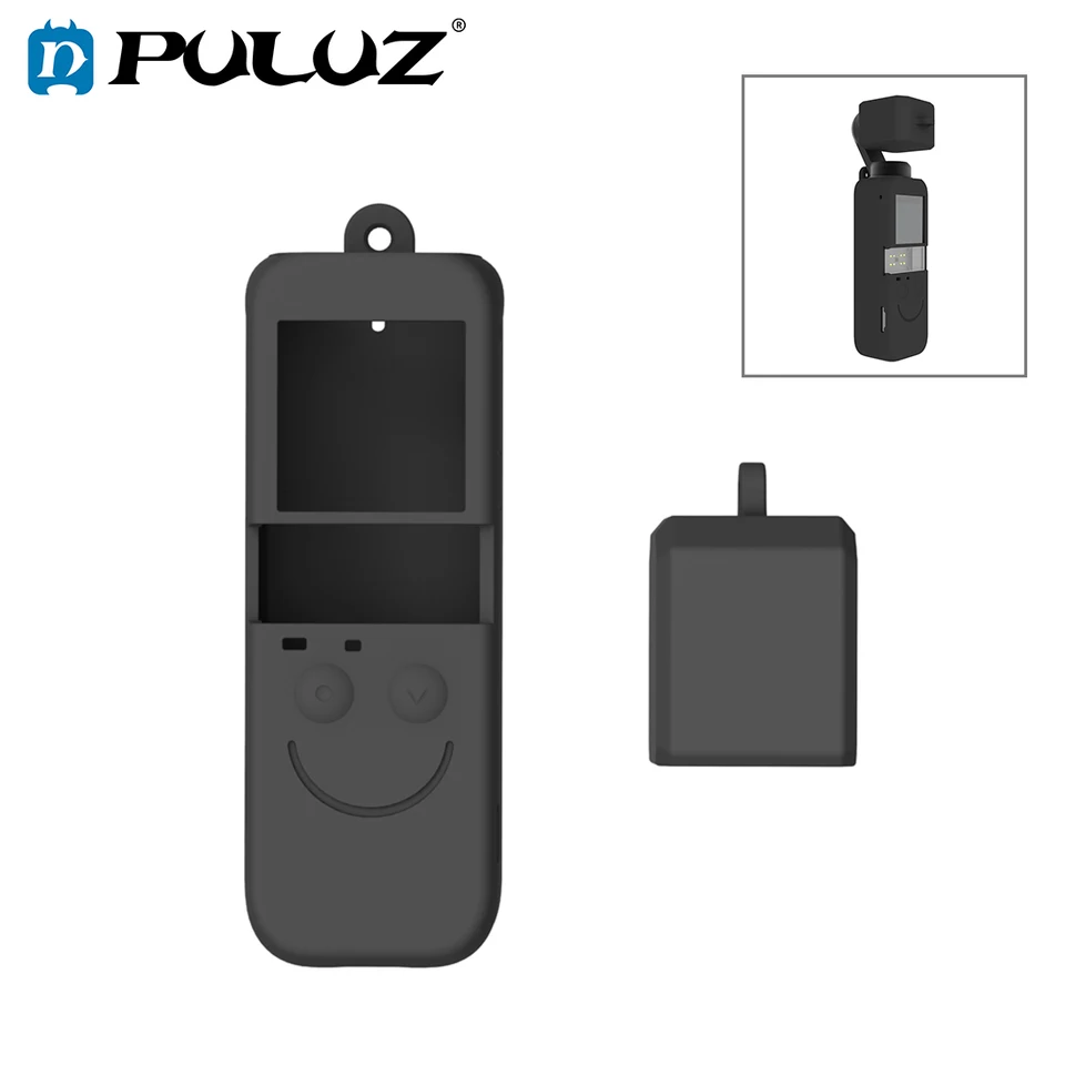 Puluz 2 v 1 s mäkkým silikónovým krytom ochranné puzdro pre dji osmo vrecko 2 ručné gimbalské fotoaparát
