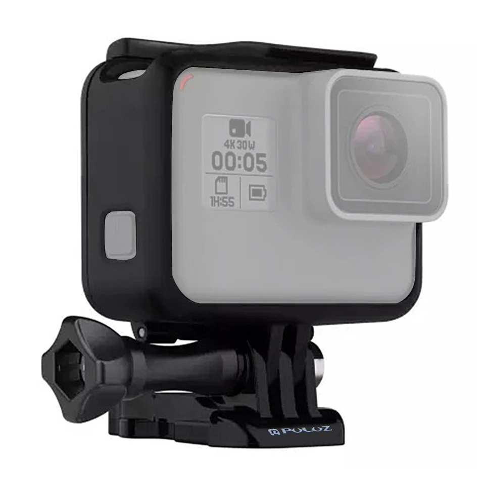 Puluz ABS plastový puzdro na krytie plášťa pripevnenie klietky s podstavcom a dlhou skrutkou pre GoPro Hero (2018)/7 Black/6/5