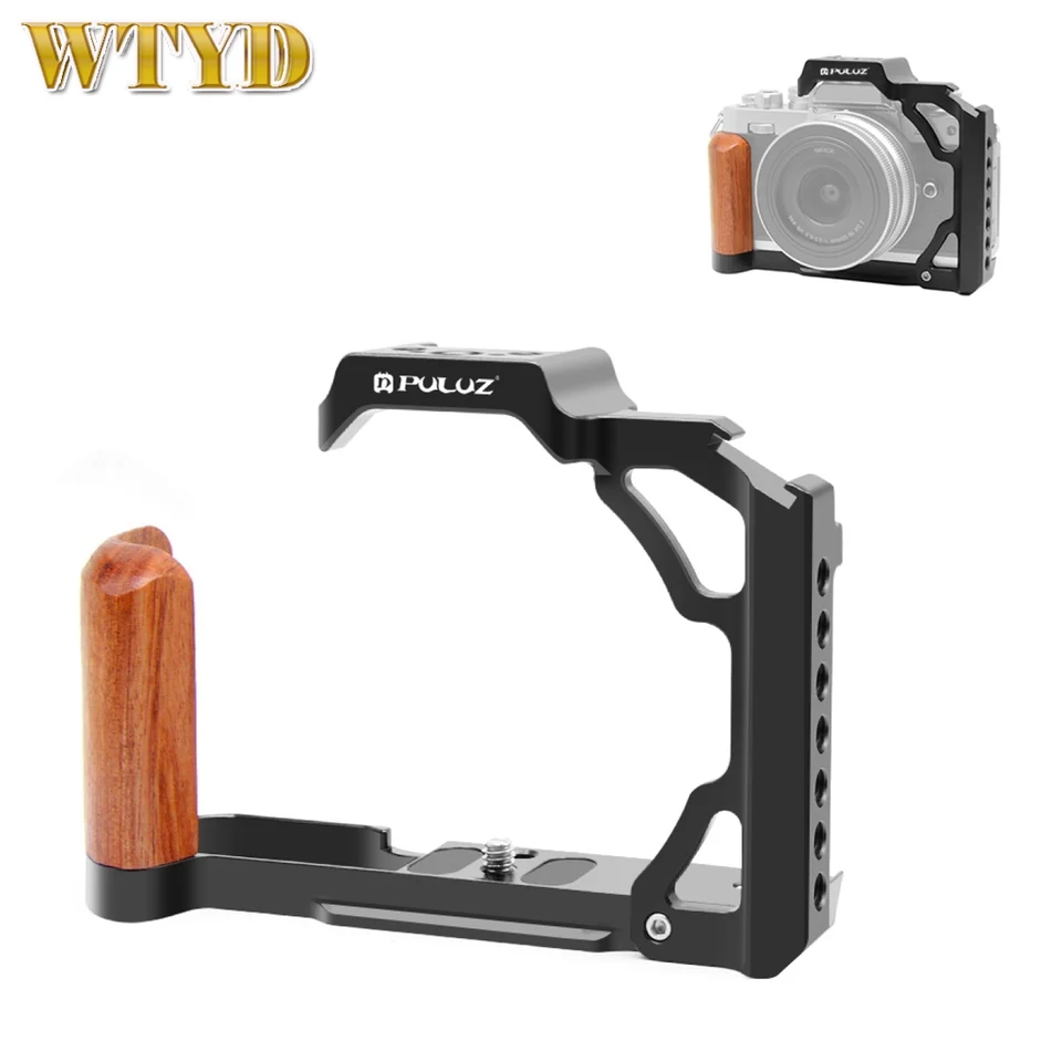 Puluz drevená rukoväť kovová klietka klietka stabilizátor pre Nikon ZFC