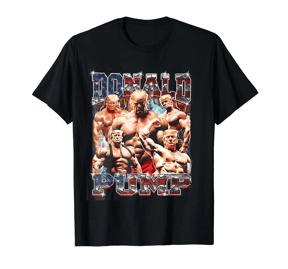 Pump 1 vs 1 Biden American Flag Swole Trump 2024 Tričko