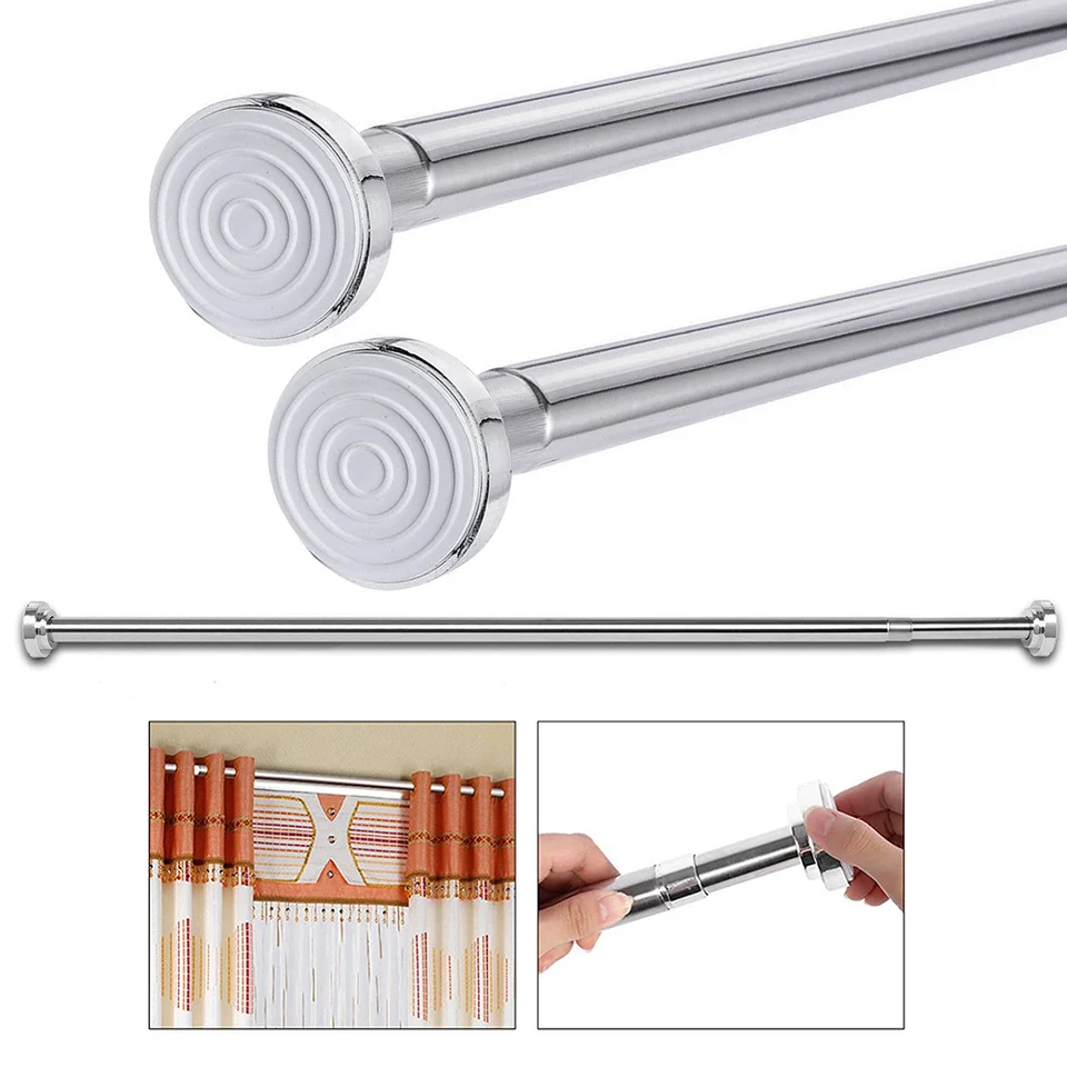 Punch zadarmo na predĺžené oblečenie Such Suff Curtain Rod Toder Sprchové oblečenie Such Spring Nastaviteľná koľajnica pre kúpeľňový šatník