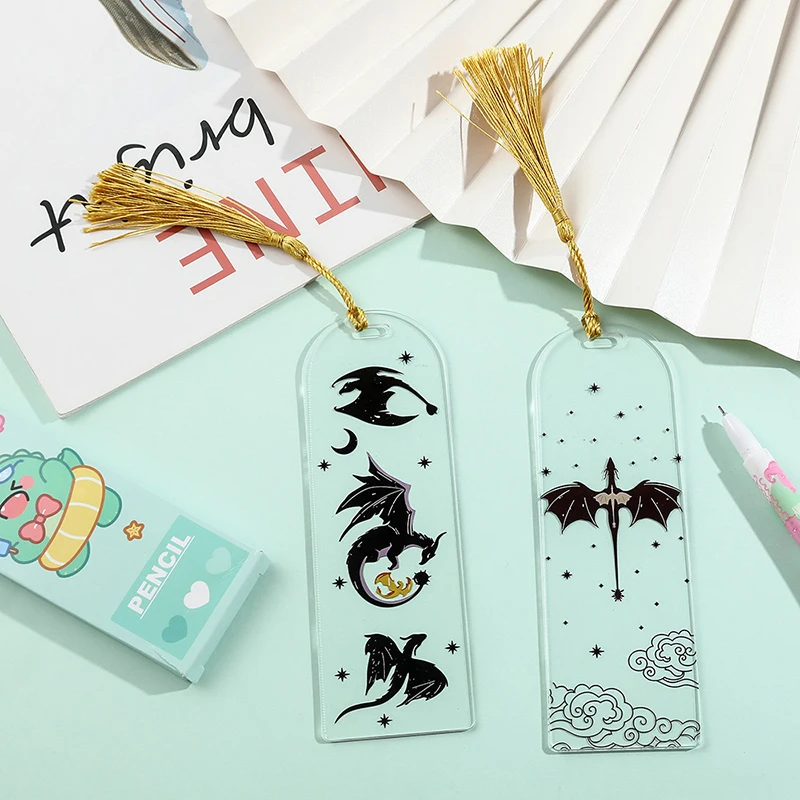Punk Anime Black Dragon Acryl Acryl Bookmarks Zbierka Knihy Zbierka Obsameniční darček pre študentských učiteľov Marker Reading Supplies