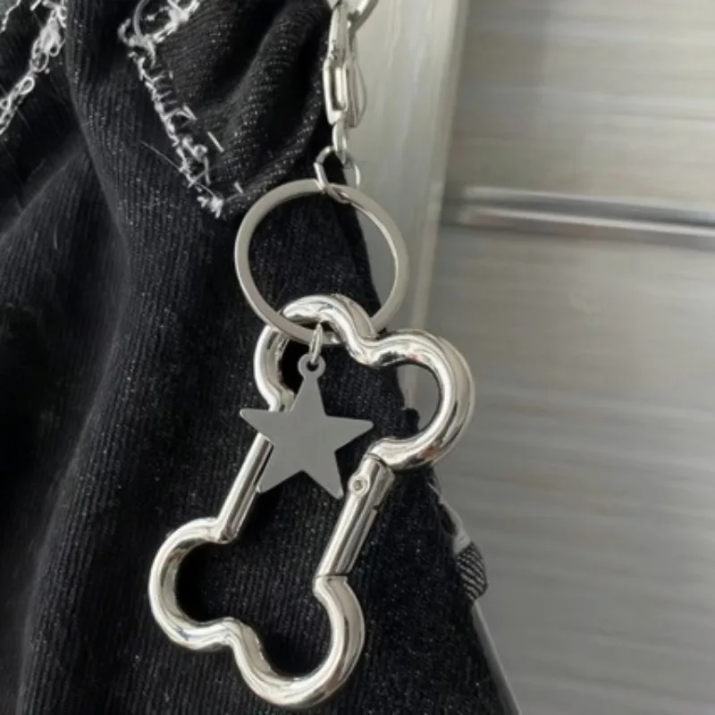 Punk Cool Bone Keychain Korean Fashion Star Bag prívesok Prívesky