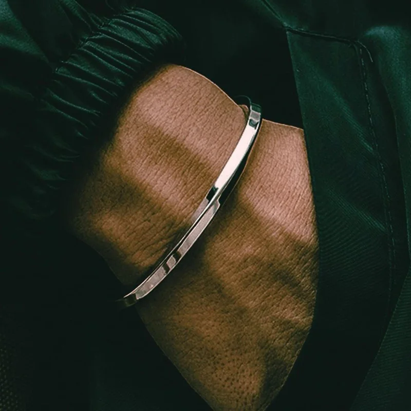 Punk móda Twisted Cuff Bangle náramok pre mužov Otvorené nastaviteľné unisex náramok hip hop rock Street šperky
