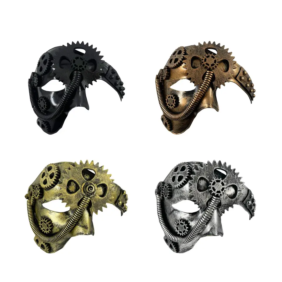 Punk opera maska ​​kostýmové príslušenstvo Vinobranie rekvizity Mechanická retro maska ​​pre párty karneval tanec nočné luxusné šaty svadba