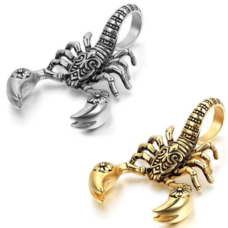 Punk osobnosť Známka mieru Znak prívesok Scorpion King King Lope Clivel Dlhý náhrdelník Cross Choker Ženy Men Zlato/strieborné šperky
